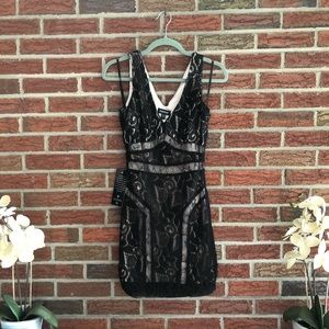 Bebe black and nude lace dress